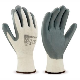 Guantes Protección Talla 9/L  Blanco y Gris 